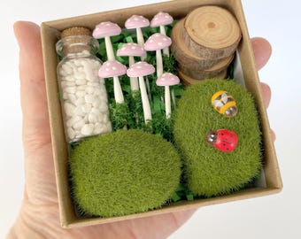 Fairy Garden Toadstool Box - Pastel Pink