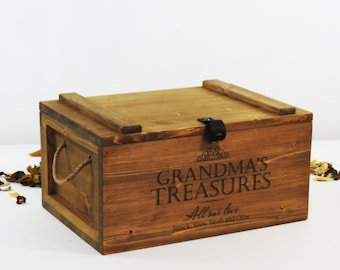 Grande boîte souvenir, coffret cadeau en bois, coffre au trésor, boîte à souvenirs, boîte de rangement en bois avec serrure, cadeau personnalisé, coffre en bois vintage