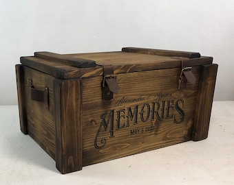 Personalised Keepsake Box, memory box with fasten lid, vintage style home decor, personalised treasure chest