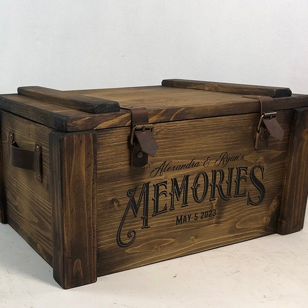 Personalised Keepsake Box, memory box with fasten lid, vintage style home decor, personalised treasure chest