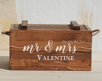 Wedding card Box, post box, keepsake box, treasure chest, wedding card holder, rustic wedding box, wood card box, wedding gift personalised