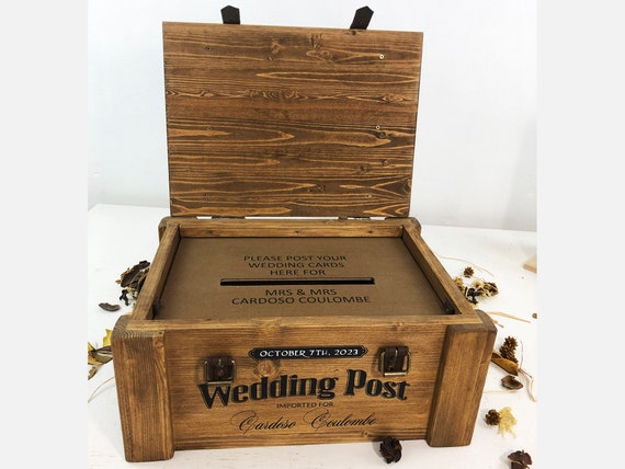 Personalized Wedding Card Box, Wooden Keepsake Box, Wedding Card