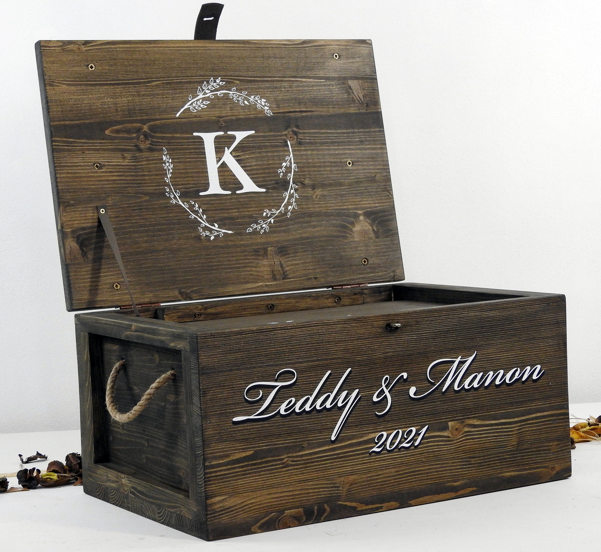 Wooden Wedding Card Holder Box with Lock