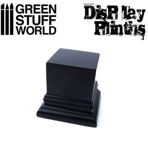SQUARE DISPLAY PLINTH 4x4 cm Black - base figures miniatures scenery exhibition mdf wood