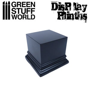 SQUARE DISPLAY PLINTH 6x6 cm Black - base figures miniatures scenery exhibition mdf wood