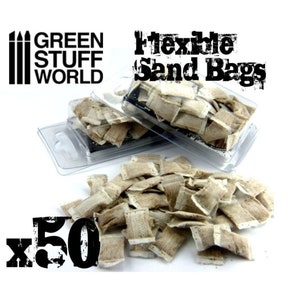 50x SACOS ARENA flexibles - Maquetas Trincheras Tanques Muros Trench Crusade Wargames WTC