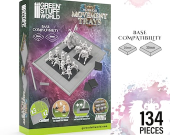Modular Movement Trays compatible with Wargames TOW Wargaming the Old World Fantasy, Kings of War and other miniature tabletop games