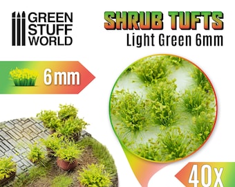 Shrubs TUFTS - 6mm self-adhesive LIGHT GREEN Scenery Miniature diorama Basing Landscape