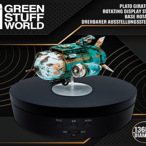 Drehbarer Ausstellungssteller 136mm - USB tragbare Drehständer - Ausstellung Miniaturen Modellbau lightbox
