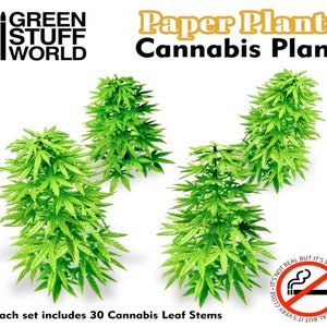 Piante di carta - Cannabis - Diorami compatibile con Warhammer Imbasettamento basette miniatura