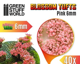 Blossom TUFTS - 6mm self-adhesive - PINK - Scenery Miniature diorama Basing Landscape