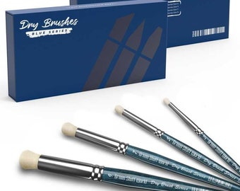 Caja de Pinceles para Pincel Seco (BLUE SERIES) Pincel Dry Brush Premium - pincel para pintar miniaturas Dry Brushing