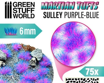 Martian Fluor Tufts - SULLY PURPLE-BLUE - for Dioramas Miniature Bases Wargames Wargaming Model Scenery Terrain