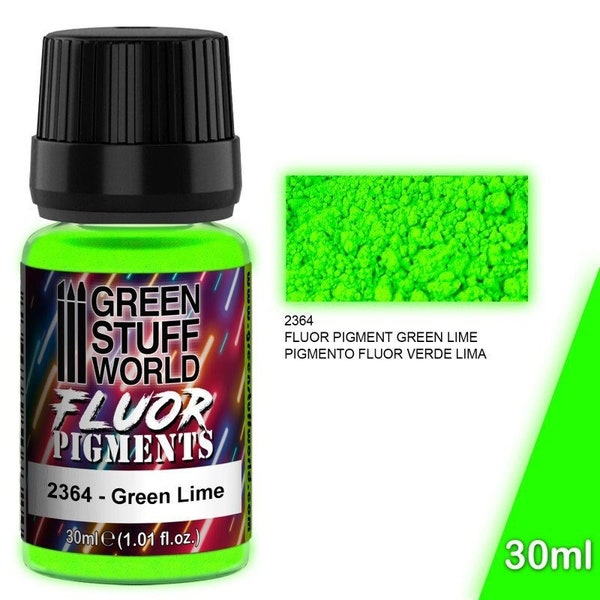 Pigment FLUOR GREEN LIME - effet peindre miniatures scénographie warhammer 40K