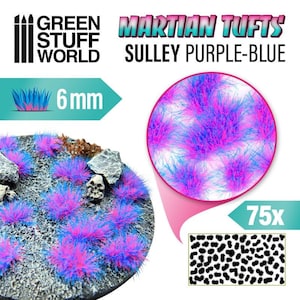 Martian Fluor Tufts - SULLY PURPLE-BLUE - Scenery Miniature Basing. Compatible with Wargames Wargaming