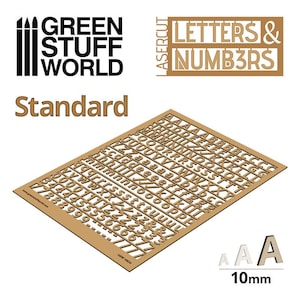 Litery i cyfry 10 mm STANDARD - tektura twarda - na podstawy plastikowe znaki wypukłe banery napisy