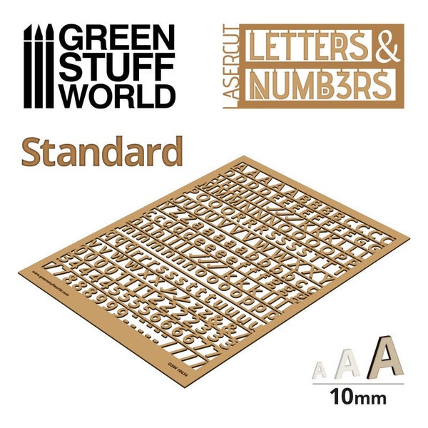 Lettres et chiffres 10 mm STANDARD - carton dur - pour les bases panneaux en plastique en relief banderoles écriture message