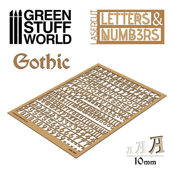 Lettres et chiffres 10 mm GOTHIQUES