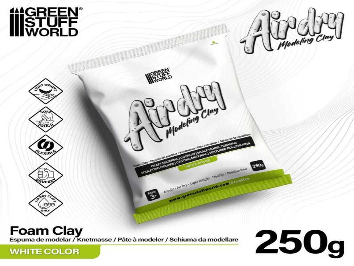 Air Dry Foam Clay 250gr. - White - Wargames diorama modelling, sculpting, crafts and cosplay