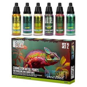 Set 2 Chameleon Paints - Brush and Airbrush Acrylic Color shift Paints Colorshift paints compatible with Miniatures Wargames