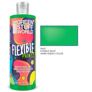 Flexibel färg 240ml - Varmgrön - färger Krigsspel miniatyrer Airbrush Brush Cosplay plast EVA Skum