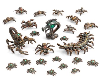 Swarm of Cybernetic Arachnids 1:48 - Scale models Wargames resin spider swarms