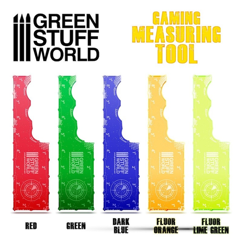 Vwr Fluorescent Ruler Gaming Measuring Tool 8 Inches - Fluor Orange - Wargames Ruler Laser ...
