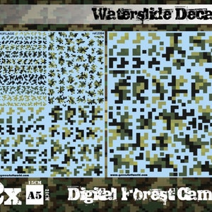 Decalcomanie ad acqua - Camuffamento del bosco digitale - Aerografia Attrezzi Vernici
