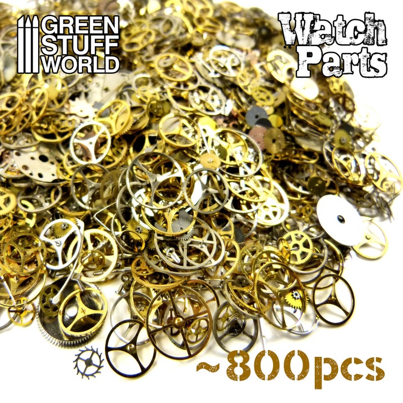 Set 40gr. WATCH PARTS Mechanisms Mix sizes 1-12mm Steampunk set 1.000 Real Watch pieces image 1