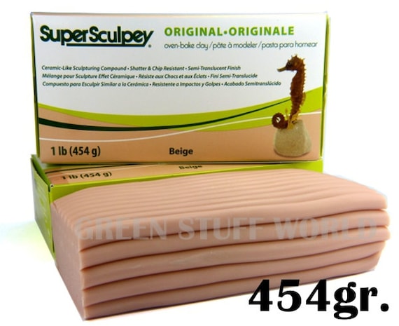 Super Sculpey Beige - 1 pound (454gr.) - Oven Bake OOAK Sculpting Polymer  Clay