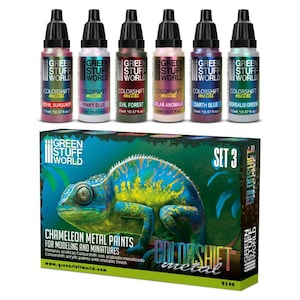 Set 3 Chameleon Paints - Brush and Airbrush Acrylic Color shift Paints Colorshift paints compatible with 9age AOS Miniatures Wargames