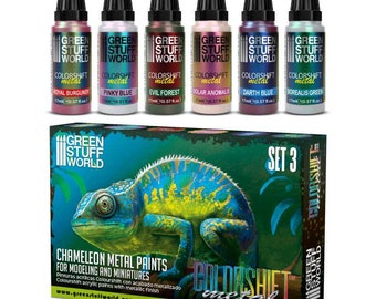 Set 3 Chameleon Paints - Brush and Airbrush Acrylic Color shift Paints Colorshift paints compatible with 9age AOS Miniatures Wargames