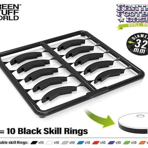 Skill Ring 32mm Black, table games hobby token bases compatible with Blood Bowl