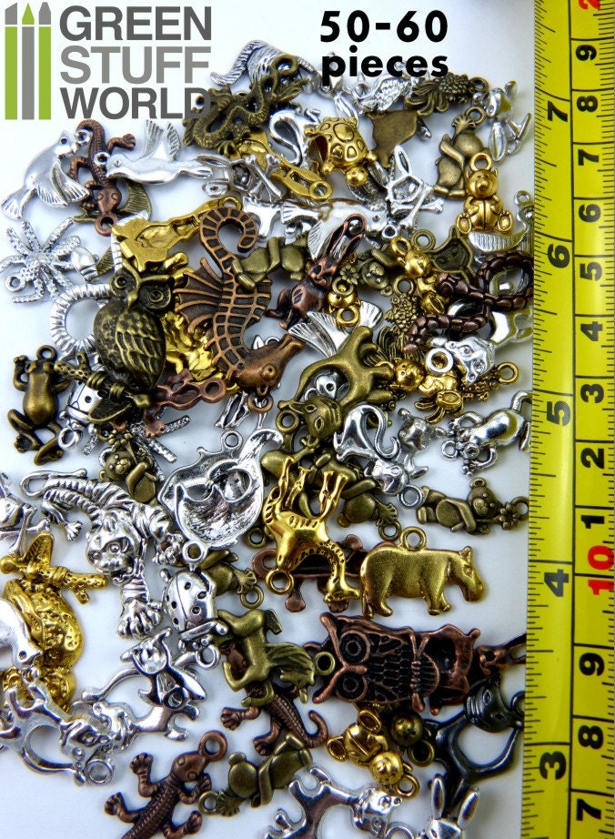Set 85gr. ANIMAL beads Mix 5060 units sizes 0.51.5cm Etsy