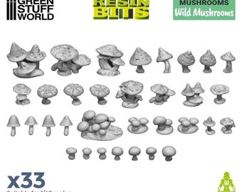 3D printed set - Wild Mushrooms - compatible with Warhammer 40K Goblins Decor Modelling Wargames