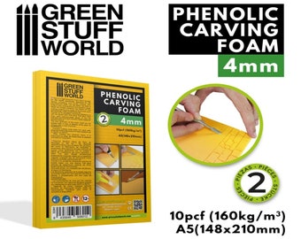 Phenolischer FOAM 4mm - Format A5 - geeignet für Dioramen, Modellbau, Kriegsspiele, Geländebau und 3D-Design Kulissenbau