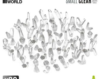 May include: A set of 80 small clear resin crystals. The crystals are in various shapes and sizes. They are suitable for 1/48 scale models.