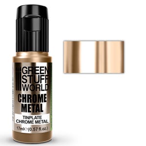 Tinta Cromada - FOLHA DE FLANDRES 17ml - tinta metálica com pincel e aerógrafo efeito espelho, cor cromada, prata espelhada