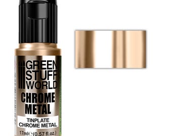 Chrome Paint - TINPLATE 17ml - brush and airbrush metallic paint mirror effect paint, chrome color, mirror silver