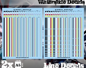 Waterslide Decals - Lines - Water slide decals compatible with Wargames Wargaming miniatures, Gundam wargames, dioramas