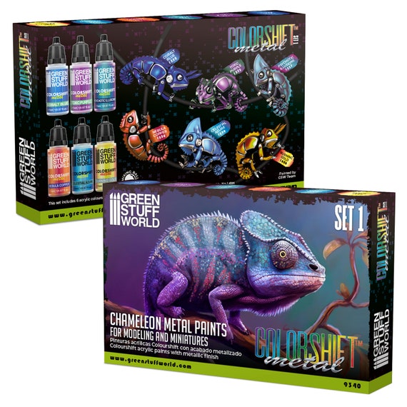 Set 1 Chameleon Paints Brush and Airbrush Acrylic Color Shift Paints  Colorshift Paints Compatible With Miniatures Wargames Warhammer 40K 