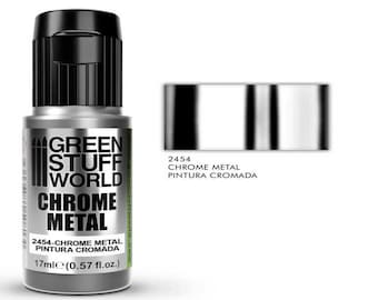 Chrome Paint - silver paint effect Airbrush Brush reflective hobby miniatures metallic paint mirror effect paint, chrome color