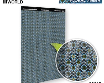 Floral Pattern Stained Glass - for Miniature dollhouses dioramas scale models