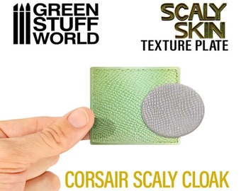 Texture Plate -  Corsair Scaly Cloak - Compatible with polymer clay, green stuff, epoxy putties, and Warhammer Miniatures