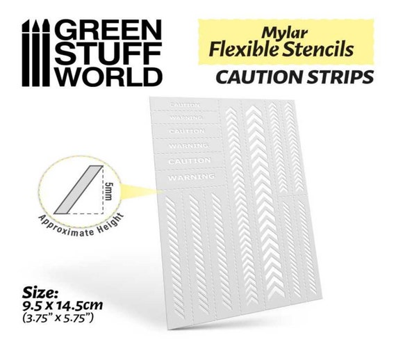 Flexible Stencils Caution Strips Mylar Airbrush Stencils Paint Effect Hobby  Miniatures 