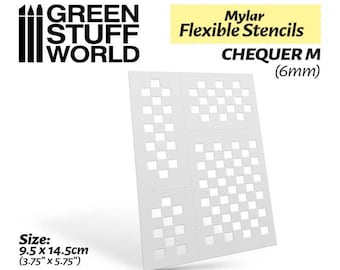 Flexible Stencils - CHEQUER M (6mm) - mylar paint effect hobby miniatures