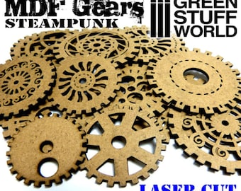 Steampunk ENGRENAGES en BOIS MDF - laser modélisation wargames bijoux miniatures