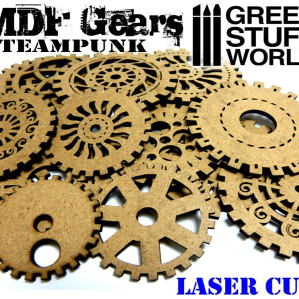 Steampunk ENGRENAGES en BOIS MDF - laser modélisation wargames bijoux miniatures