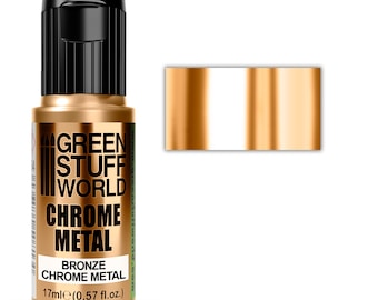 Chrome Paint - BRONZE 17ml - brush and airbrush metallic paint mirror effect paint, chrome color, mirror bronze