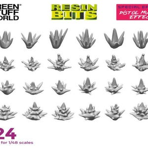 Conjunto impresso em 3D - Flash de boca de pistola - Diorama de armas de plasma de resina e fantasia em miniatura para jogos de guerra Infinity